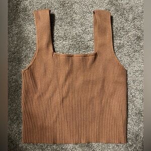 Ribbed Brown Tank Top